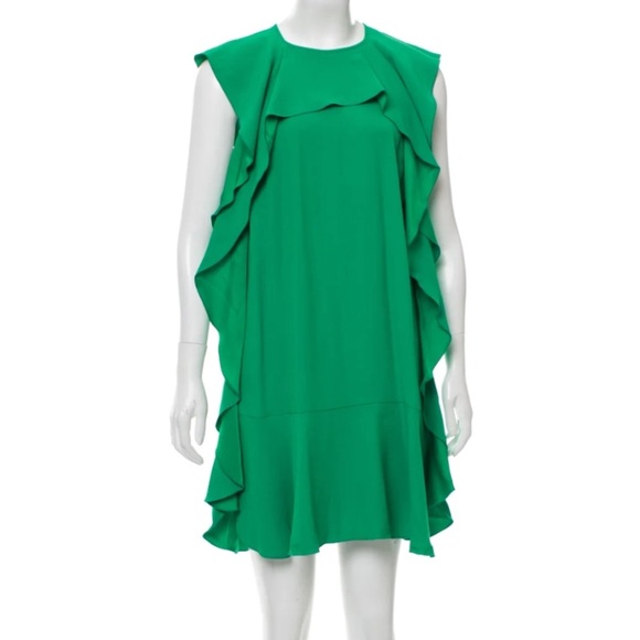 Valentino Ruffle  Shift Dress Kelly green size 40 Small - Picture 2 of 13